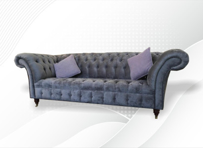 Chesterfield 3 Sitzer xxl Polster Sitz Couch Sofa Garnitur Big Couchen Graue Neu